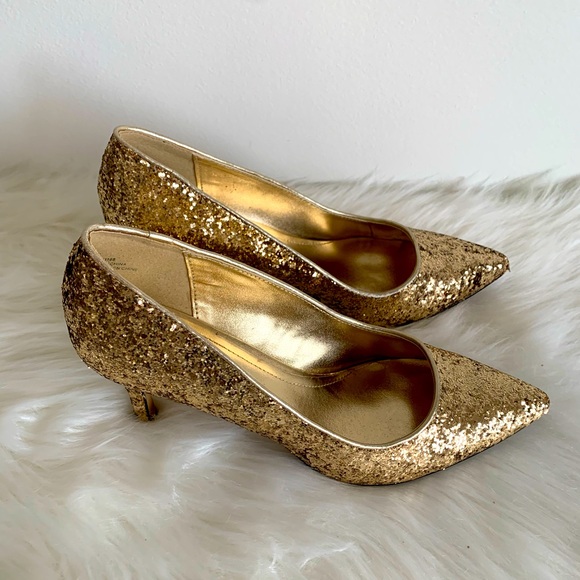 KandM Gold Stiletto Pumps Size 7 - Picture 3 of 6